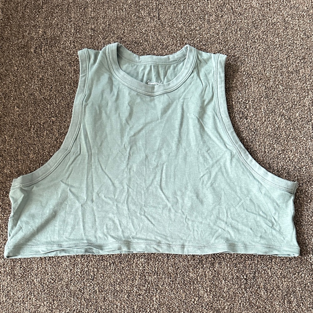 YoungLA Cropped Muscle Tank in Sage